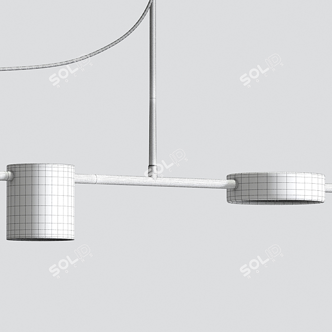 Sleek LED Pendant Chandelier 3D model image 4