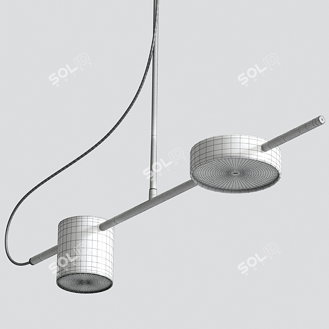 Sleek LED Pendant Chandelier 3D model image 5