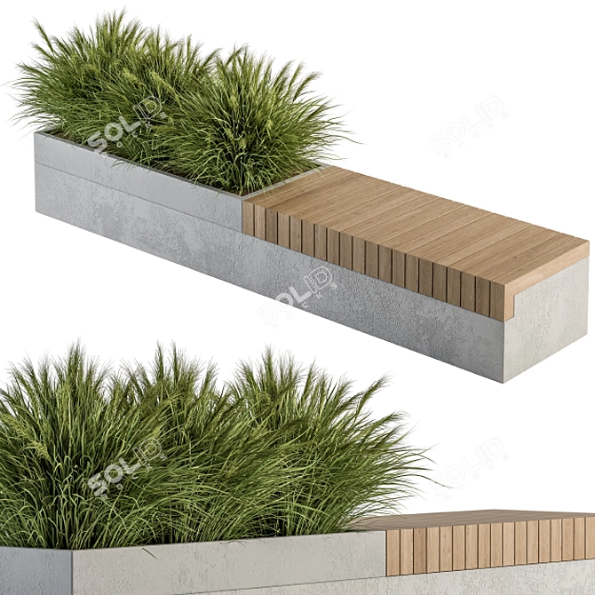 Urban Oasis Bench Set 3D model image 1
