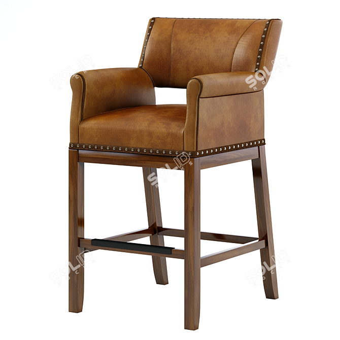 Hancock & Moore Club Bar Stool: Stylish and Versatile 3D model image 3