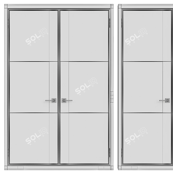 Elegant Interior Door 3D model image 2