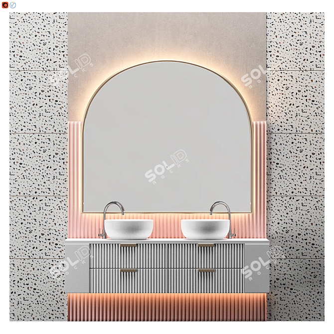 Elegant Light Bathroom Collection 3D model image 1