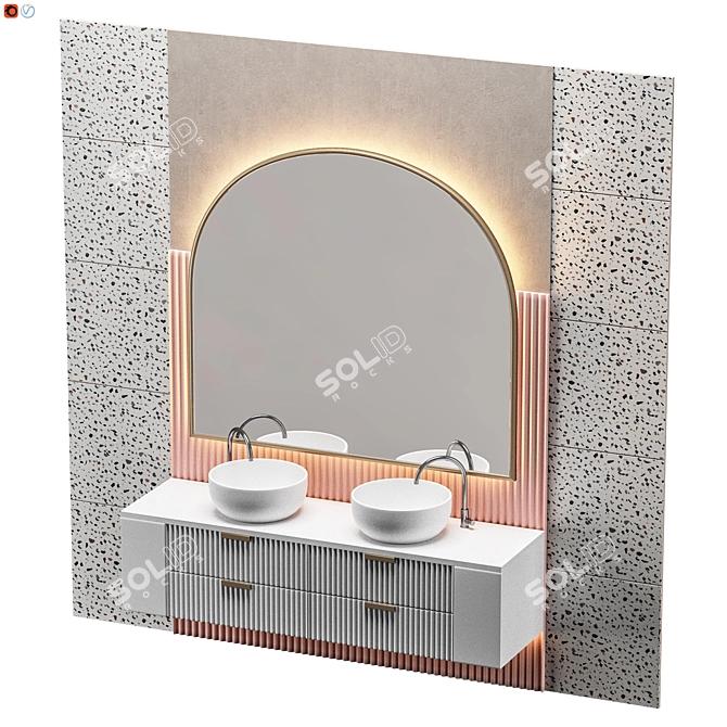 Elegant Light Bathroom Collection 3D model image 3