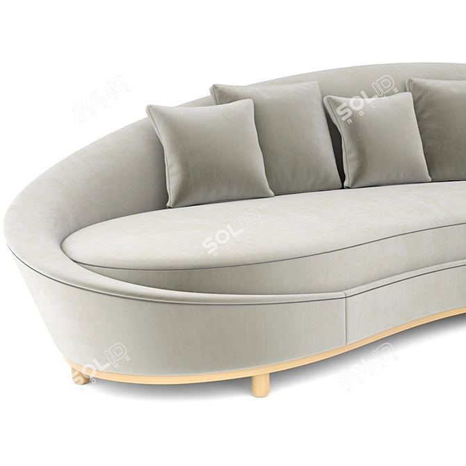 Elegant Curve Sofa Set 3D model image 2