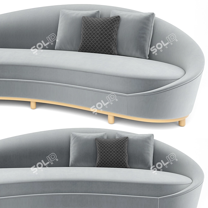 Elegant Curve Sofa Set 3D model image 9