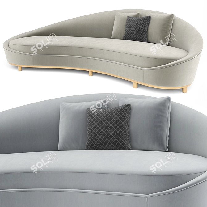 Elegant Curve Sofa Set 3D model image 17