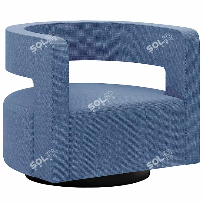 Swivel Cutaway Velvet Armchair 3D model image 1