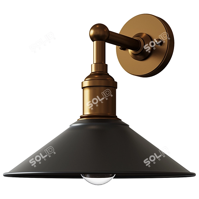 Vintage Industrial Wall Sconce 3D model image 1