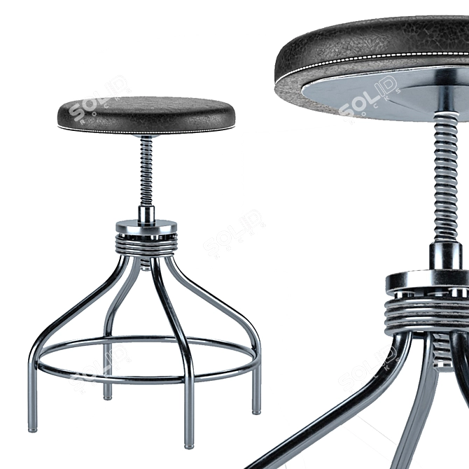 Sleek and Stylish Bar Stool 3D model image 1