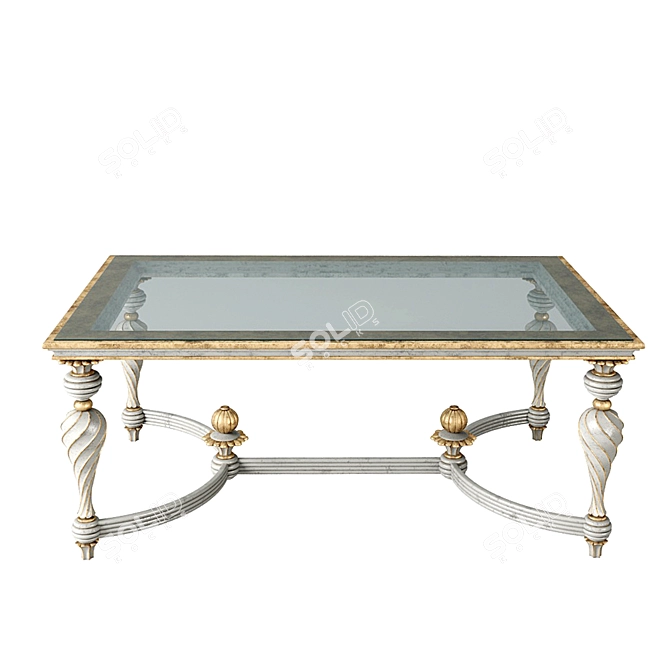 Elegant Twisted-Leg Coffee Table 3D model image 2