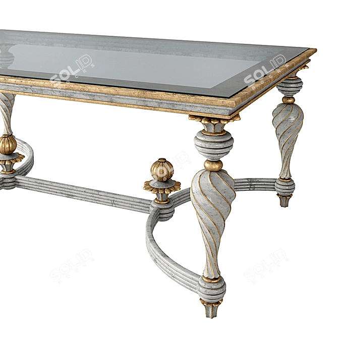 Elegant Twisted-Leg Coffee Table 3D model image 3