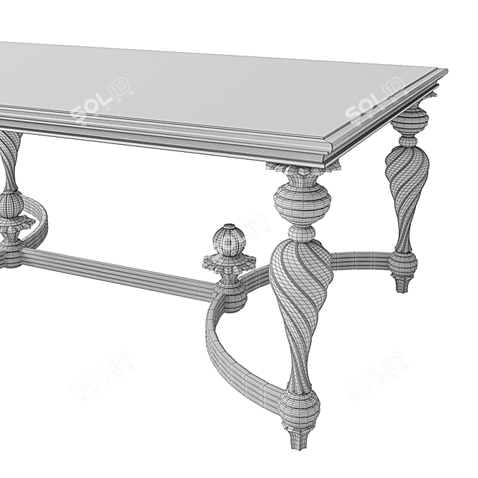 Elegant Twisted-Leg Coffee Table 3D model image 4