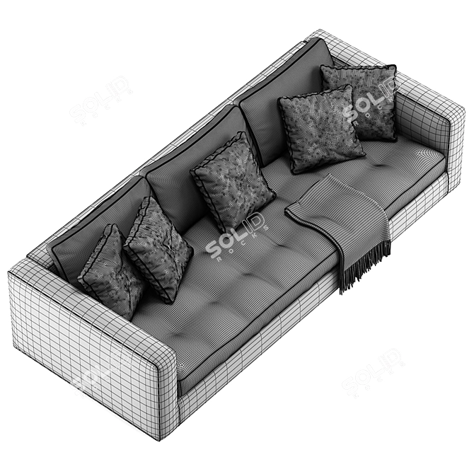 Minotti Andersen Line Quilt: Luxurious Comfort in Every Stitch 3D model image 7