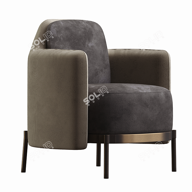 Luxury Corona Armchair 3D model image 1