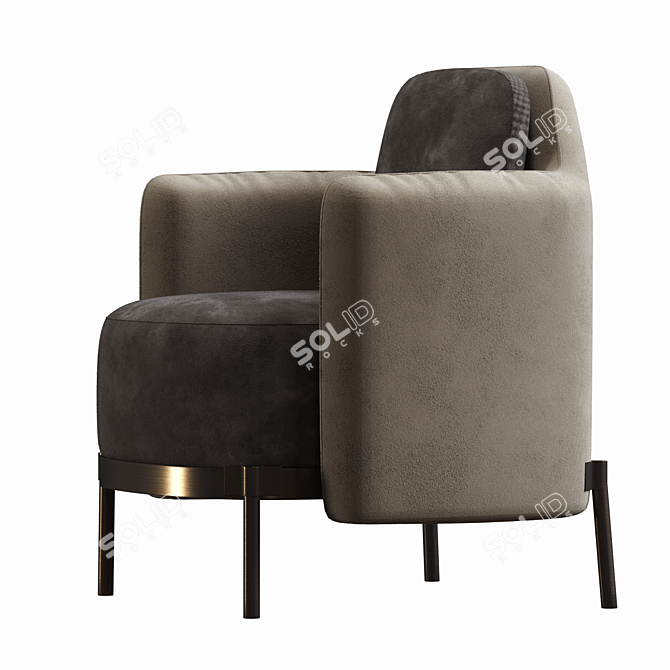 Luxury Corona Armchair 3D model image 2