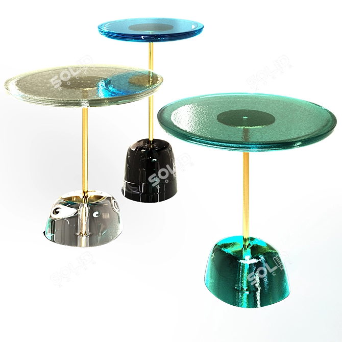 Pulpo Pina Glass and Brass Table 3D model image 1