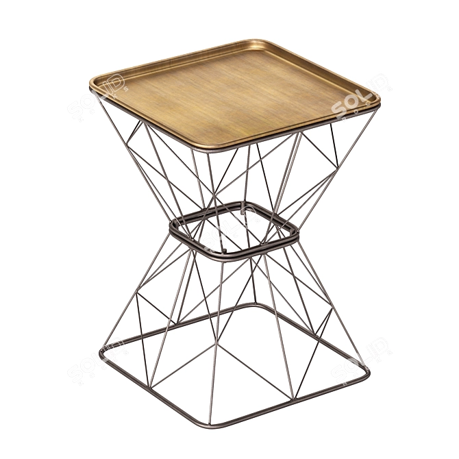 Luxurious Gold Accent Side Table 3D model image 1