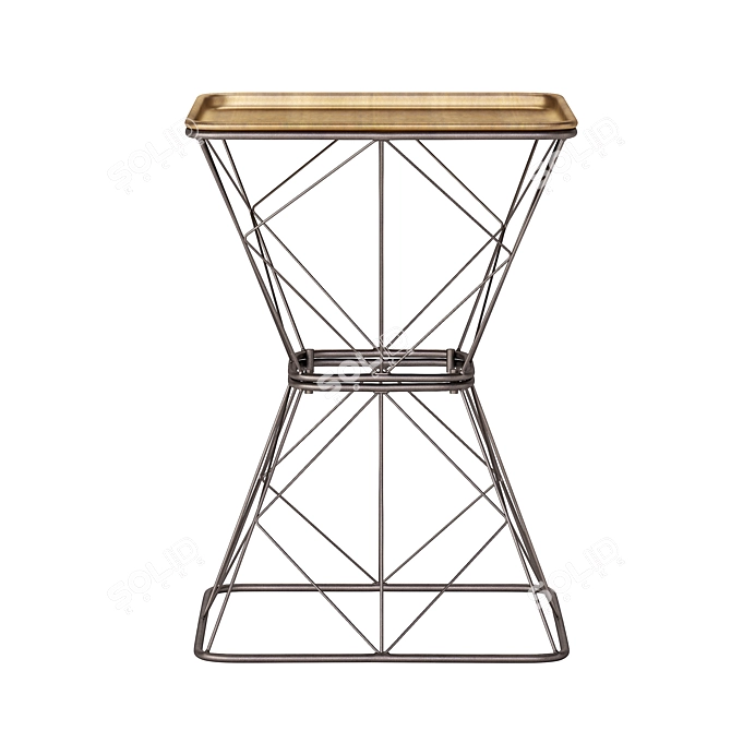 Luxurious Gold Accent Side Table 3D model image 2