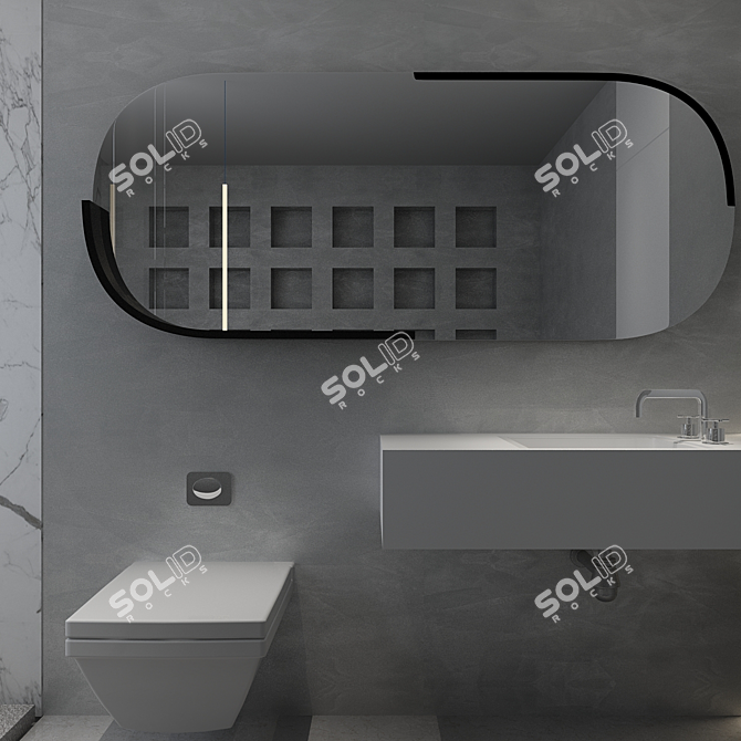 Apika OM Mirror with Shelf 3D model image 7