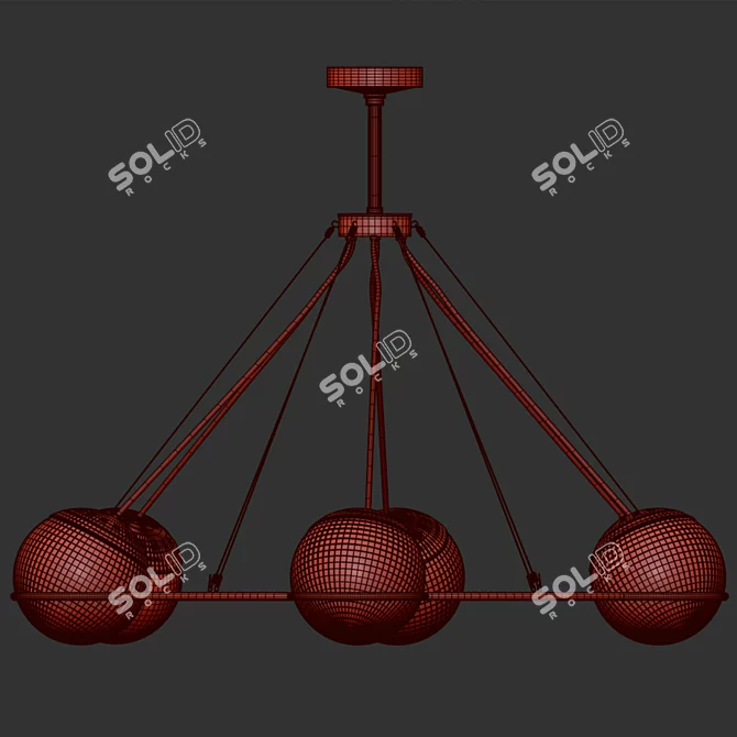 Elegant Ace Chandelier 3D model image 3