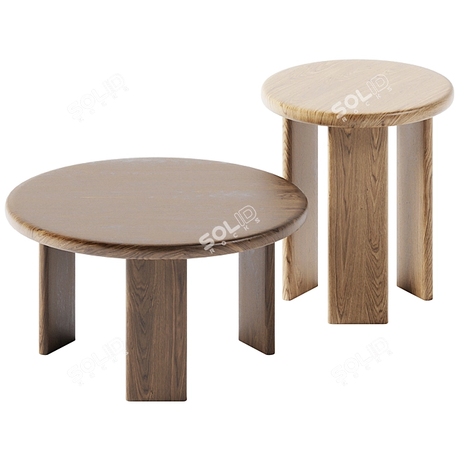 Sleek Yeti Coffee Tables 3D model image 1