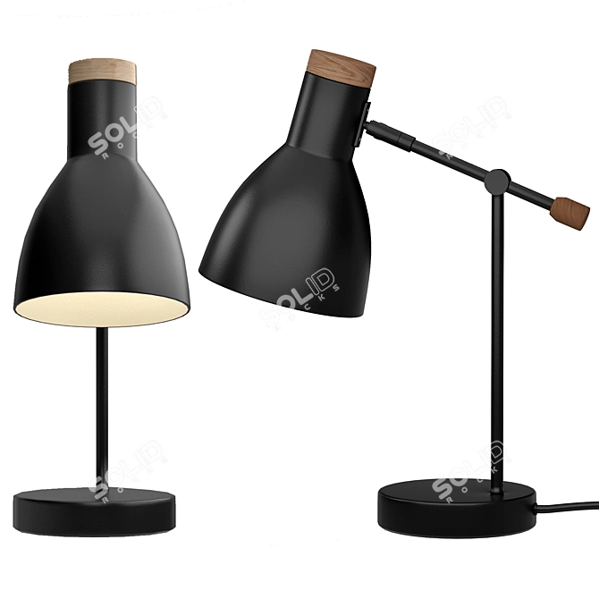  Sleek Black Table Lamp 3D model image 1