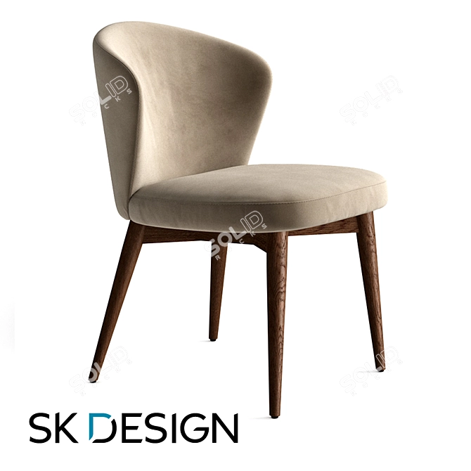 Fargo Oak Chair - Elegant, Comfortable & Stylish 3D model image 1