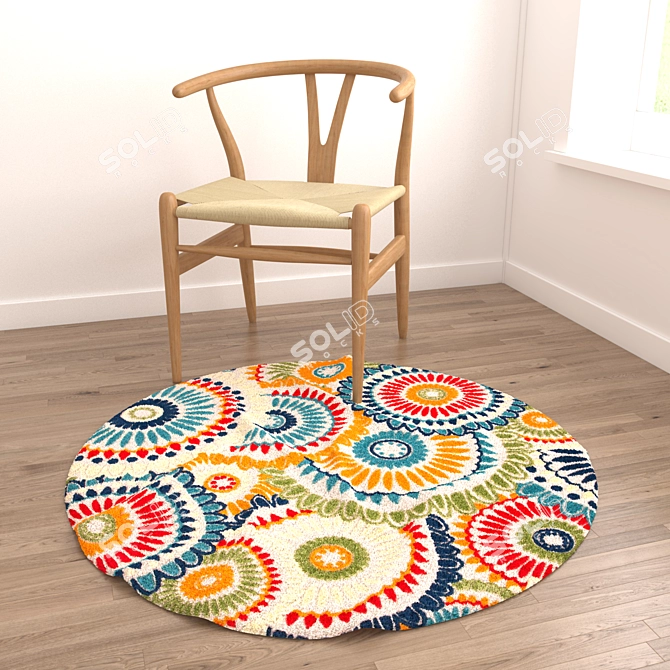 Round Rug Set: 6 Styles for Different Perspectives 3D model image 4