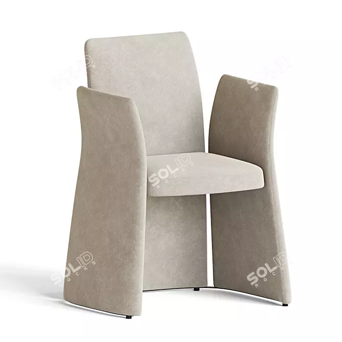 Elegant Madam Dining Armchair 3D model image 1