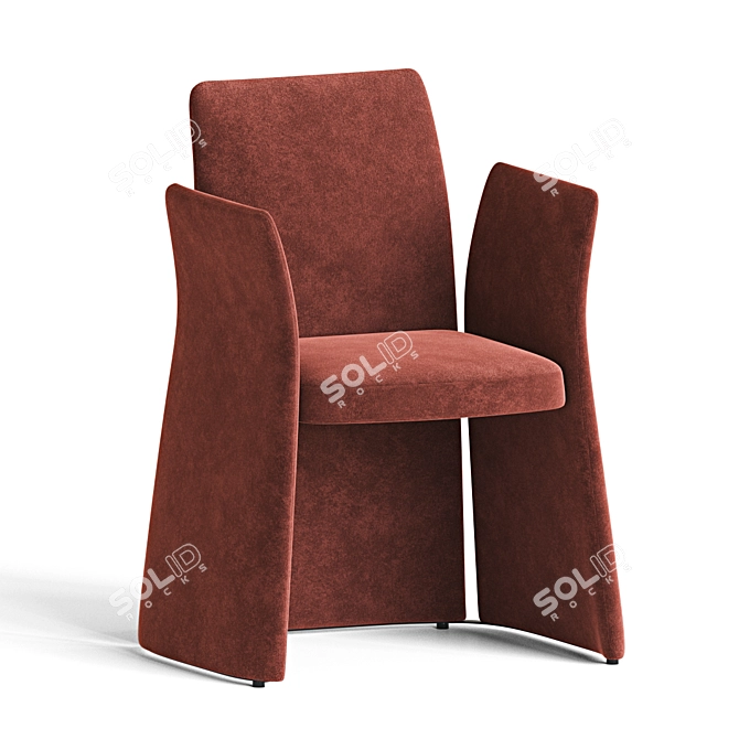 Elegant Madam Dining Armchair 3D model image 2