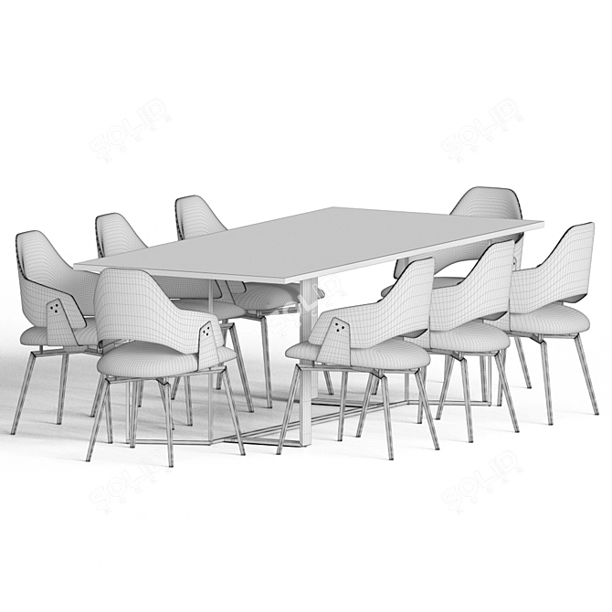 Modern 111 Dining Set: Stylish, Durable, Versatile 3D model image 4