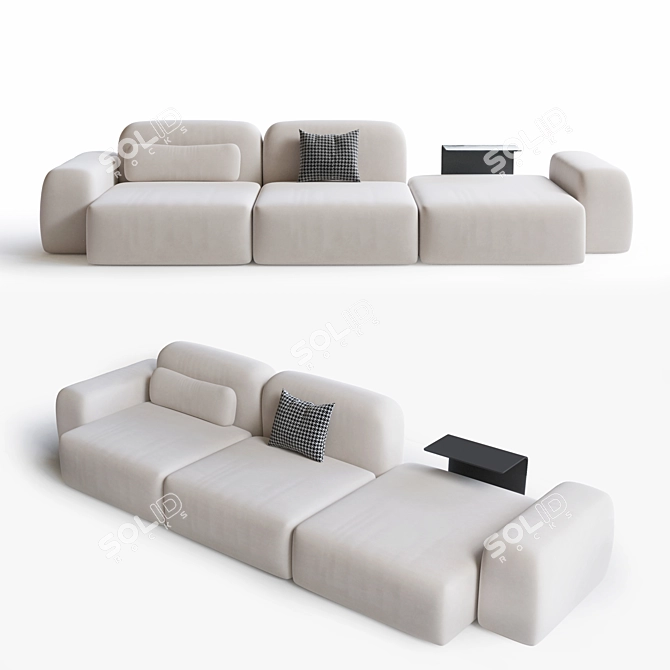 Cozy Comfort Multi Person Sofa 3D model image 2