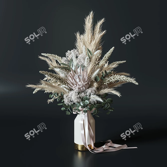 Elegance in Bloom: Dried Flower Set 3D model image 2