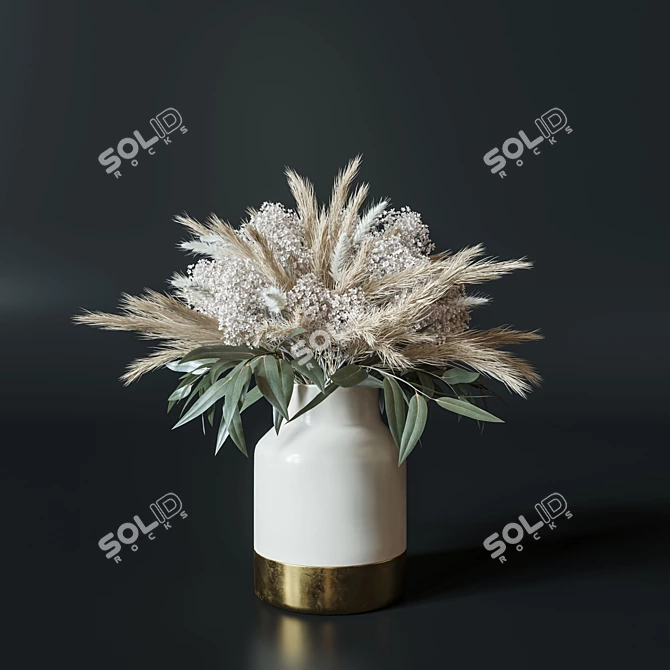 Elegance in Bloom: Dried Flower Set 3D model image 3