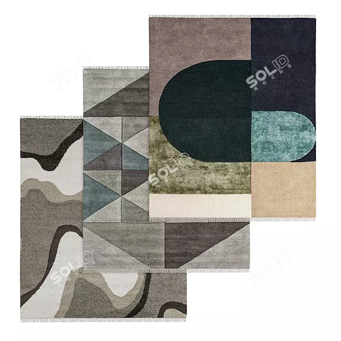 Geometric Abstract Rug 3D model image 1