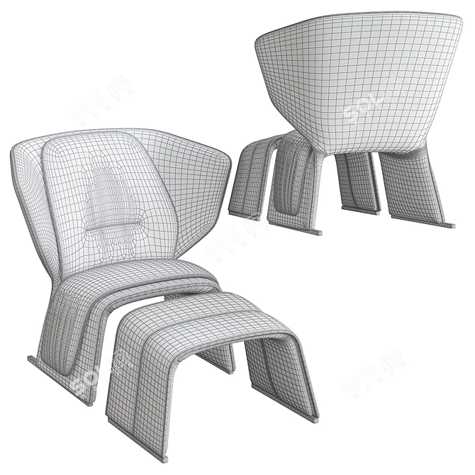 VersaChair: Unisex Comfort Defined 3D model image 2