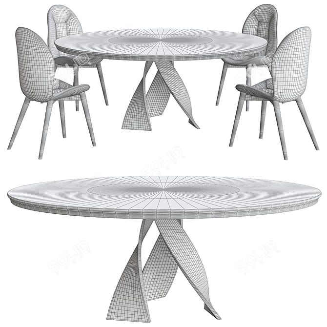 Elegant Eliseo Dining Table 3D model image 2