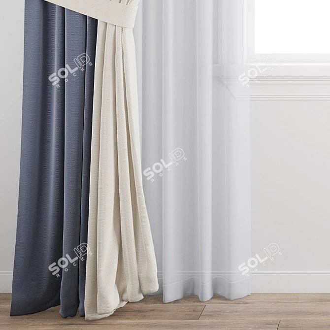 Polygonal Curtain Model: 3DS Max, OBJ & Texture 3D model image 3