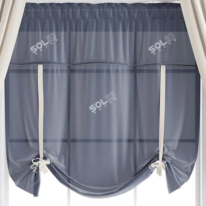 Polygonal Curtain Model: 3DS Max, OBJ & Texture 3D model image 4