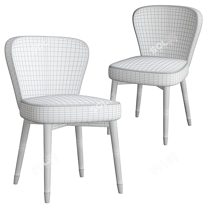 Elegant Olivia Chair 3D model image 3