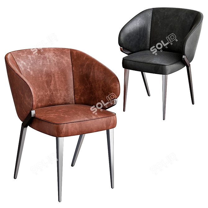 Blue Bliss: Nora Armchair 3D model image 2