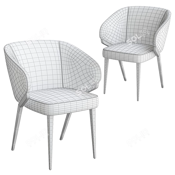 Blue Bliss: Nora Armchair 3D model image 3