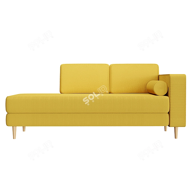 Velvet Yellow Couch: The Epitome of Comfort 3D model image 2