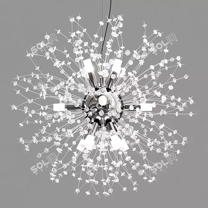 Enchanting Crystal Ball Chandelier 3D model image 2