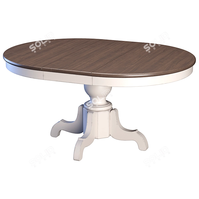 Elegant Eulali Extendable Dining Table 3D model image 2
