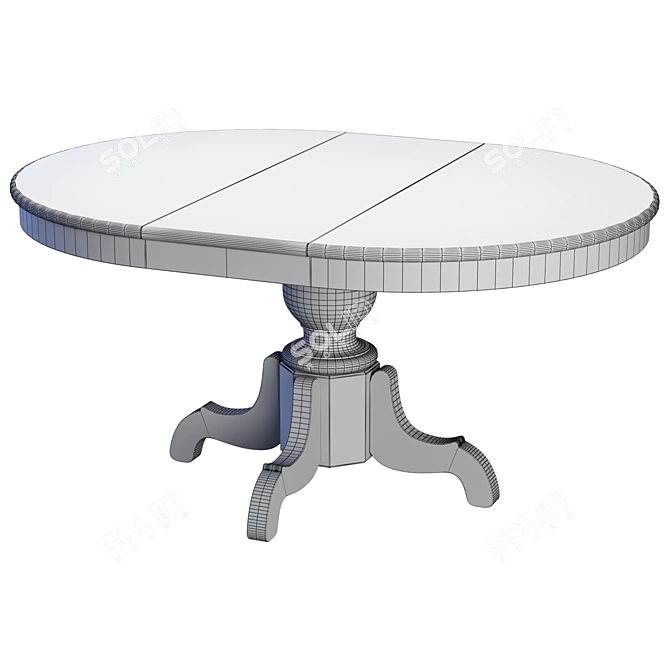 Elegant Eulali Extendable Dining Table 3D model image 4