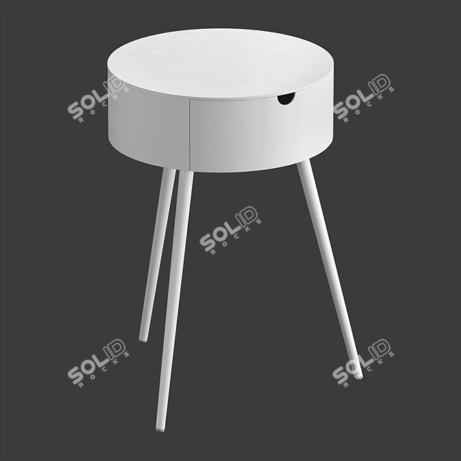 Modern White Bedside Table - West Elm 3D model image 1