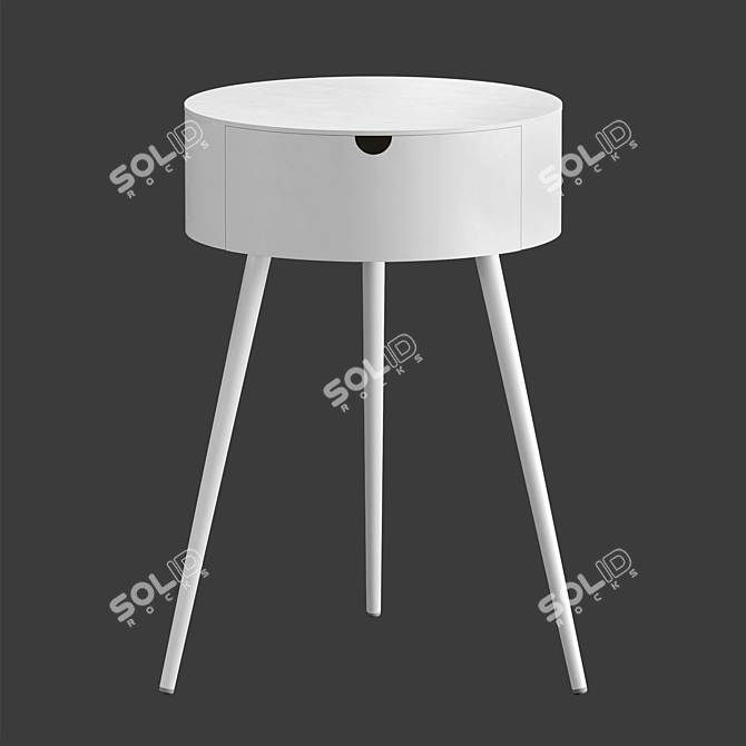 Modern White Bedside Table - West Elm 3D model image 2