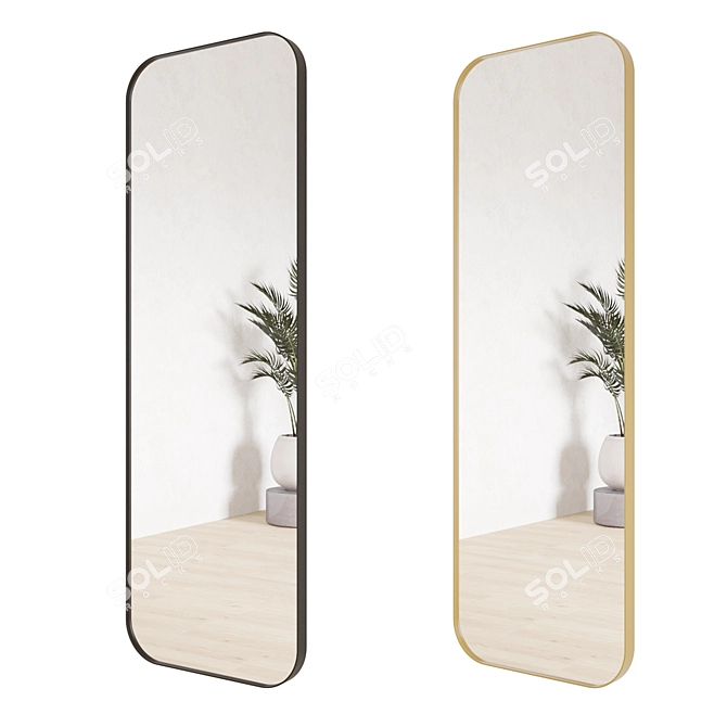 Sleek Framed Mirror 3D model image 7