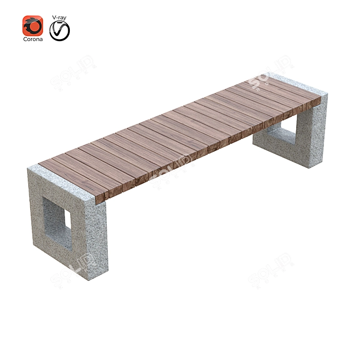 Arena Park Bench Set 3D model image 4